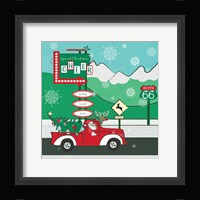 Retro Santa Driving II Framed Print