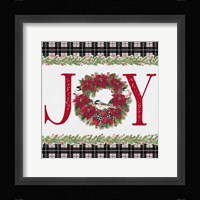 Chickadee Christmas Red I Joy Fine Art Print