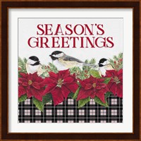 Chickadee Christmas Red IV Seasons Greetings Fine Art Print