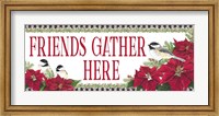 Chickadee Christmas Red - Friends Gather horizontal Fine Art Print