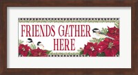 Chickadee Christmas Red - Friends Gather horizontal Fine Art Print