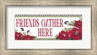 Chickadee Christmas Red - Friends Gather horizontal Fine Art Print