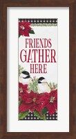 Chickadee Christmas Red - Friends Gather vertical Fine Art Print