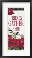 Chickadee Christmas Red - Friends Gather vertical Fine Art Print
