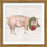 Christmas on the Farm IV Pig Fine Art Print
