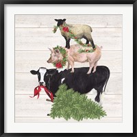 Christmas on the Farm VI Trio Facing left Fine Art Print