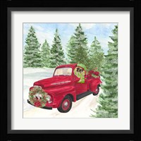 Dog Days of Christmas IV Truck Framed Print