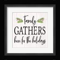Peaceful Christmas I Family Gathers black text Framed Print