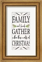 Peaceful Christmas - Family Gathers vert black text Fine Art Print