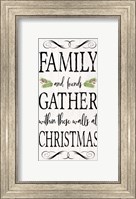 Peaceful Christmas - Family Gathers vert black text Fine Art Print