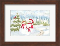 Snowman Wonderland - Family Scene Fine Art Print