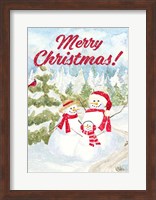 Snowman Wonderland horizontal - Family Scene Fine Art Print