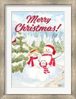 Snowman Wonderland horizontal - Family Scene Fine Art Print