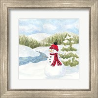 Snowman Wonderland III Stream Scene Fine Art Print