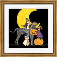 Fright Night Friends II Dog with Pumpkin Fine Art Print