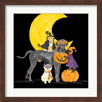 Fright Night Friends II Dog with Pumpkin Fine Art Print