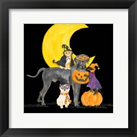 Fright Night Friends II Dog with Pumpkin Fine Art Print