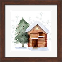 Christmas Hinterland IV Tree & Cabin Fine Art Print