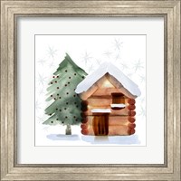 Christmas Hinterland IV Tree & Cabin Fine Art Print