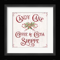 Vintage Christmas Signs I-Candy Cane Coffee Framed Print