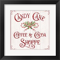 Vintage Christmas Signs I-Candy Cane Coffee Framed Print
