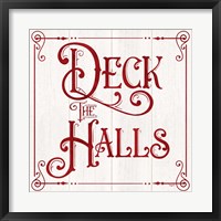 Vintage Christmas Signs II-Deck the Halls Fine Art Print