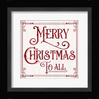 Vintage Christmas Signs IV-Merry Christmas Framed Print