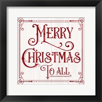 Vintage Christmas Signs IV-Merry Christmas Framed Print