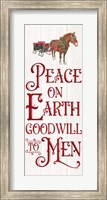 Vintage Christmas Signs panel III-Peace on Earth Fine Art Print