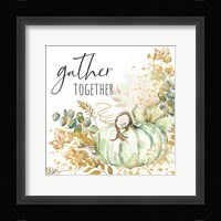 Ghost Pumpkin Harvest Sentiment II Framed Print