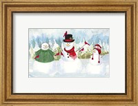 Snowman Christmas landscape Fine Art Print