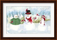 Snowman Christmas landscape Fine Art Print