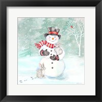 Let it Snow Blue Snowman VI Framed Print