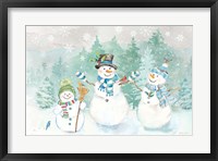 Let it Snow Blue Snowman landscape Fine Art Print