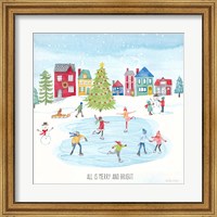 Vintage Holiday Cheer square Fine Art Print
