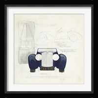 Roadster II Blue Car Framed Print