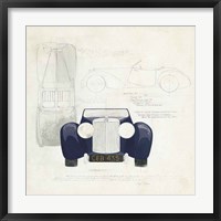 Roadster II Blue Car Framed Print