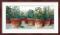 Pots of Herbs II White Fine Art Print