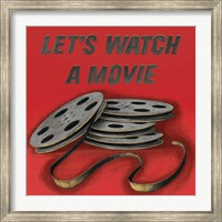 Lets Watch a Movie Red Fine Art Print