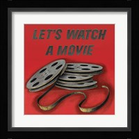 Lets Watch a Movie Red Framed Print