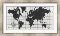Black Gild World Map I Crest Fine Art Print