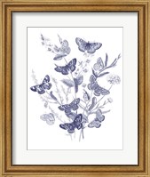 Butterfly Bouquet I Blue Fine Art Print
