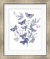 Butterfly Bouquet I Blue Fine Art Print