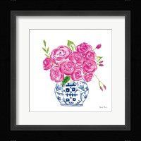 Chinoiserie Roses on White II Fine Art Print