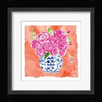 Chinoiserie Roses II Framed Print