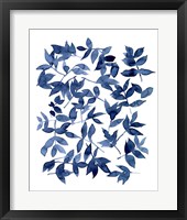 Indigo Fallen Leaves II Framed Print