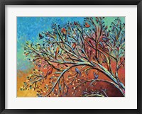 Sunrise Treetop Birds I Framed Print