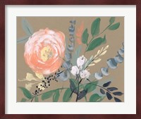 Flowers on Mocha II Fine Art Print