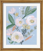 Spring Bouquet on Blue II Fine Art Print