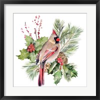 Cardinal Holly Christmas II Fine Art Print